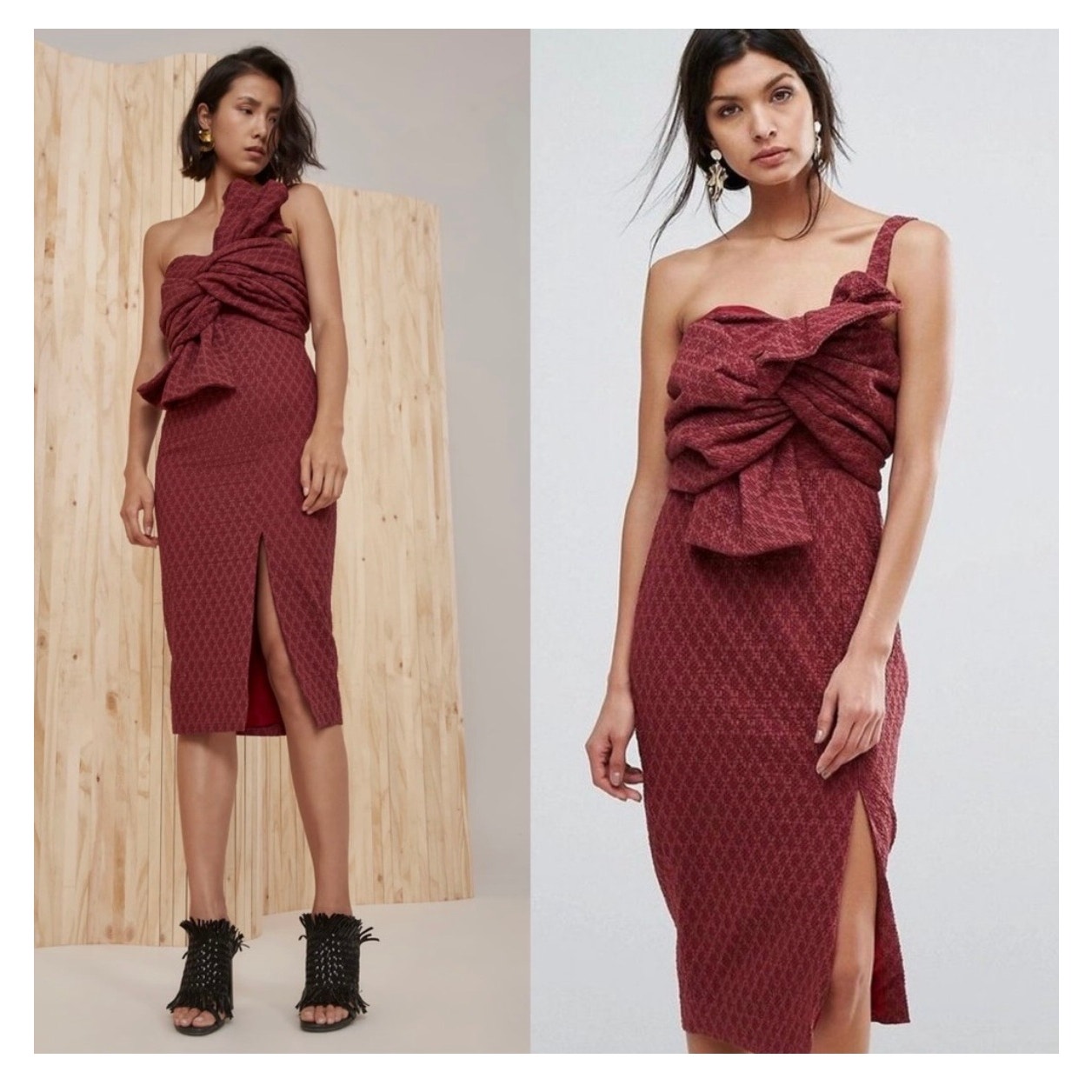 Nwt C/Meo Collective Scarlet Give You Up Dress Size Large Maeve Bow Cocktail